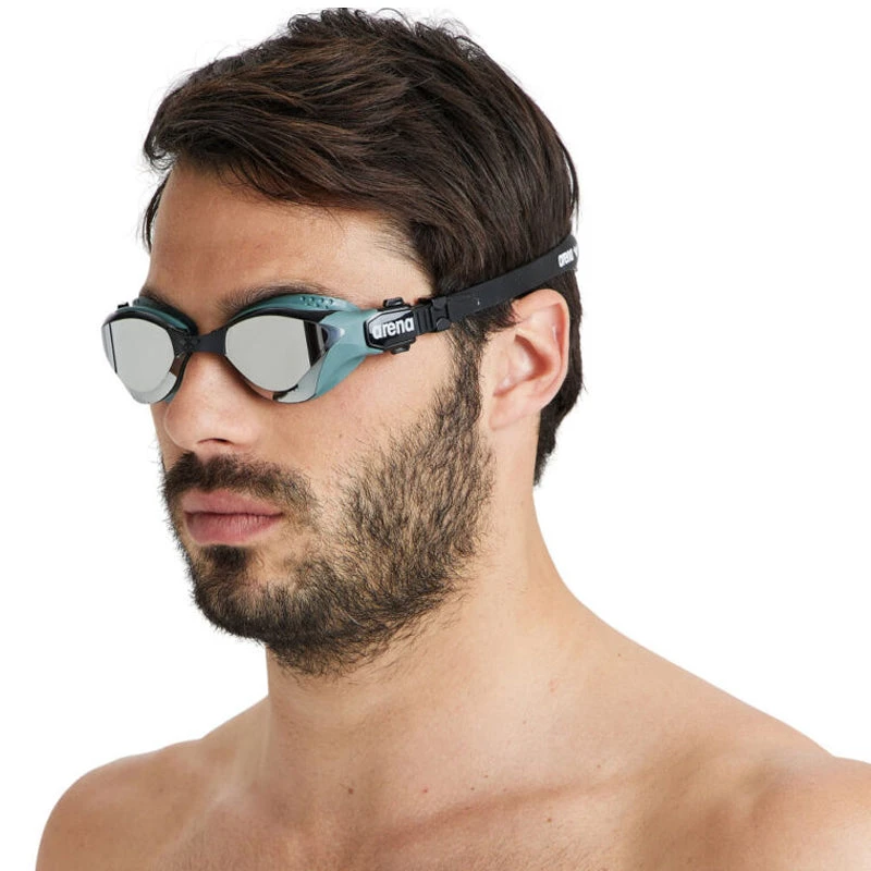 Arena - Cobra Tri Swipe Mirror Triathlon Goggles - Silver/Army - Image 4