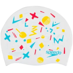Speedo - Junior Reversible Silicone Cap Swim Hat - White/Yellow