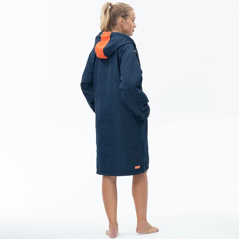 Zone3 - Polar Fleece Parka Robe Jacket - Navy/Grey/Orange - Image 4